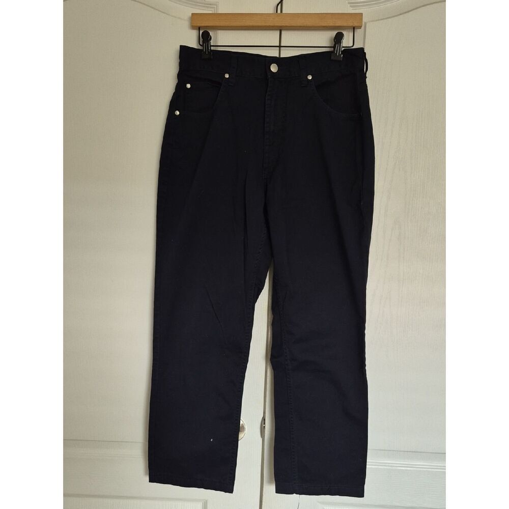 Valentino Women's Dark Navy Straight Wide Leg Jeans